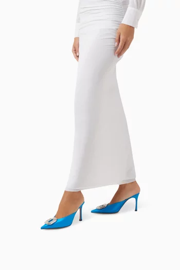 Camelia 90 Crystal Mules in Satin