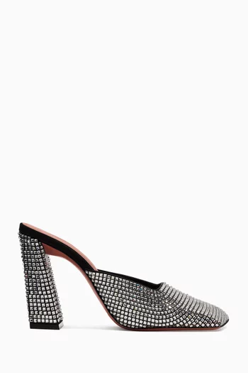 Charlotte 95 Crystal Mules in Satin