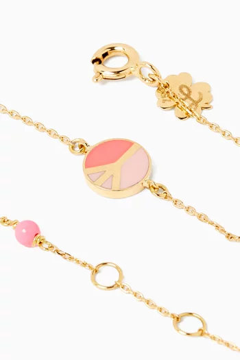 Peace Enamel Grigri Bracelet in 18kt Gold