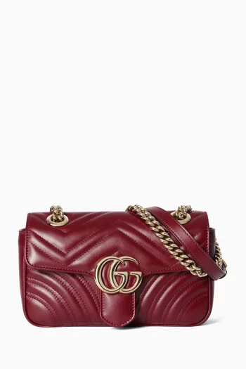 Mini GG Marmont Shoulder Bag in Matelassé Chevron Leather