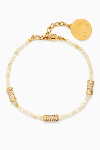 Evie Shell-bead Bracelet in 18kt Gold-plating
