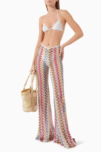 Wide-leg Pants in Lamé