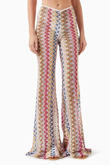 Wide-leg Pants in Lamé