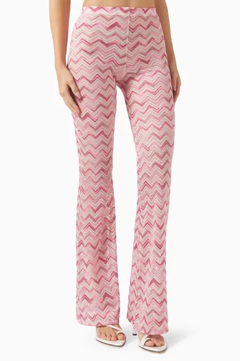 Mare Chevron Flared Pants in Tulle
