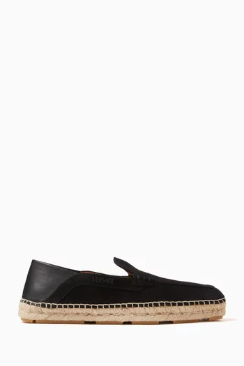 Logo Espadrille Loafers in Calf Leather