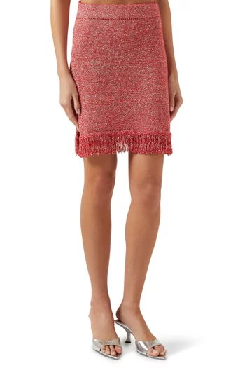 Dana Sequinned Fringe Mini Skirt