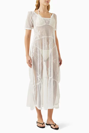 Charlotte Sheer Cover-up Dress in Cotton-blend