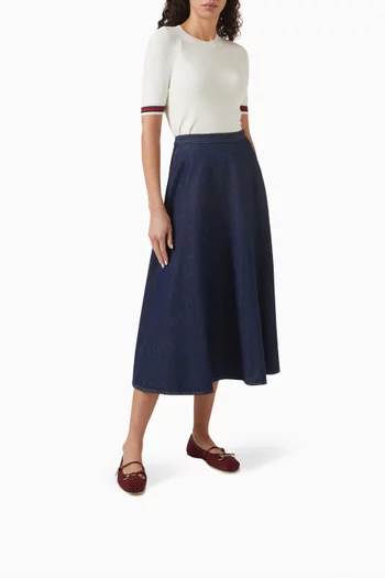 Horsebit Mary-jane Ballet Flats in Jacquard