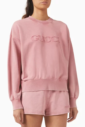 Embroidered Sweatshirt in Cotton-jersey