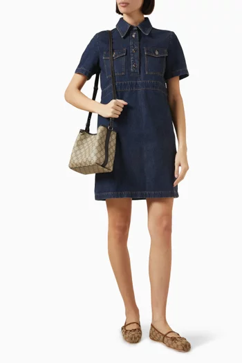 GG Emblem Mini Bucket Bag in Monogram Canvas