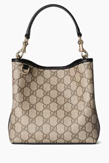 GG Emblem Mini Bucket Bag in Monogram Canvas
