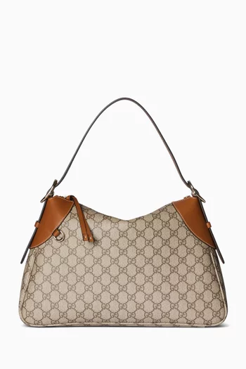 GG Emblem Large Shoulder Bag in Monogram Canvas