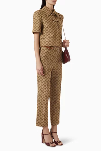 Horsebit Pants in GG Canvas