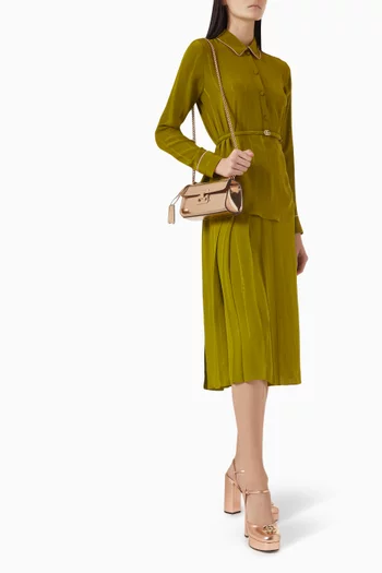 Padlock Shoulder Bag in Metallic Leather