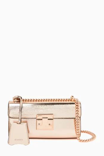 Padlock Shoulder Bag in Metallic Leather