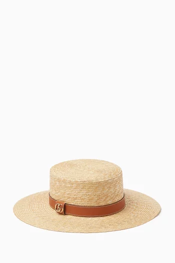 GG Belt Hat in Straw