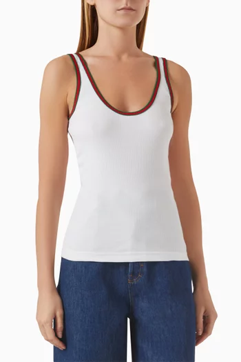 Rib Tank Top in Cotton Blend