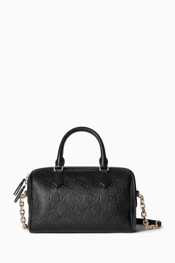 GG Emblem Small Top Handle Bag