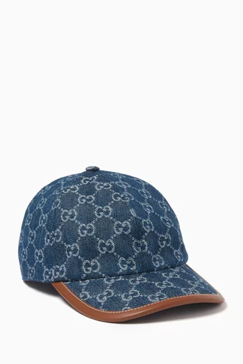 GG Baseball Hat in Cotton Denim