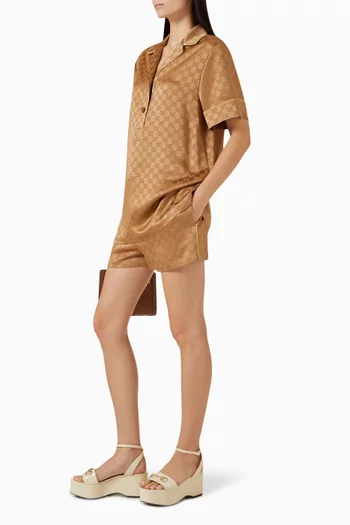 Drawstring Shorts in GG Satin