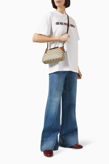 GG Emblem Small Shoulder Bag in Monogram Canvas