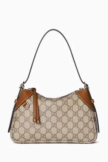 GG Emblem Small Shoulder Bag in Monogram Canvas