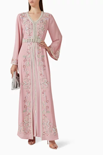 Embroidered Belted Kaftan