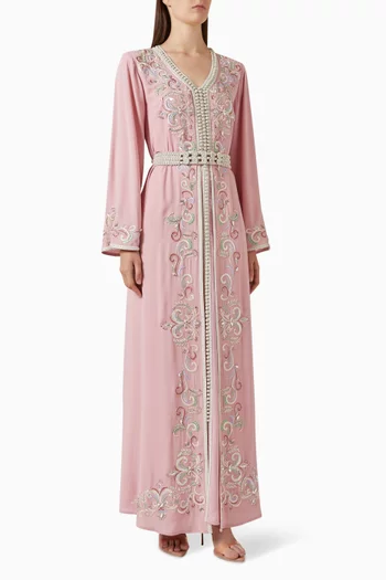 Embroidered Belted Kaftan