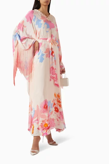Belted Fringe Maxi Dress