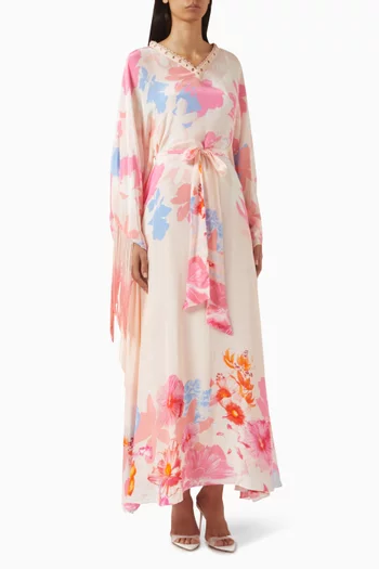 Belted Fringe Maxi Dress