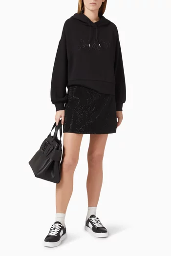 Embellished Logo Hoodie in Modal-blend