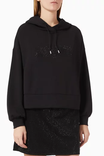 Embellished Logo Hoodie in Modal-blend