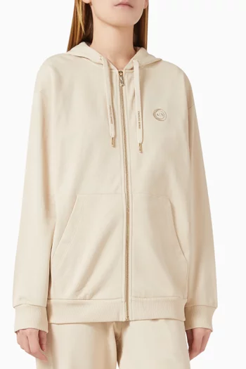 Logo Zip Hoodie in Cotton