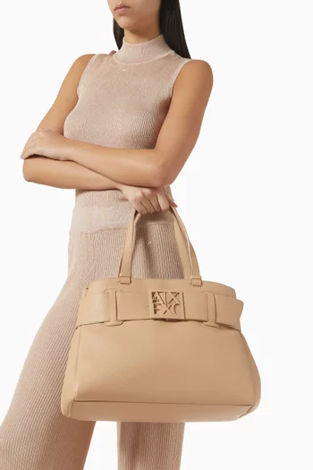 Large ASV Logo Shoulder Bag in Faux Leather