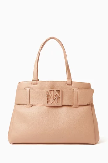 Large ASV Logo Shoulder Bag in Faux Leather