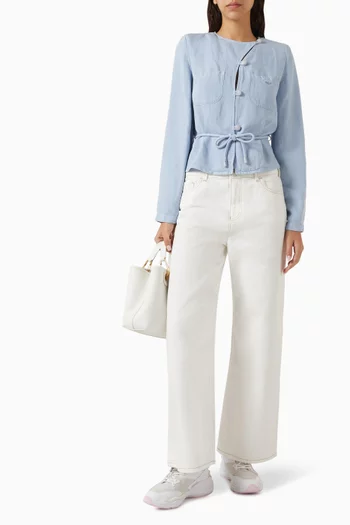 Buttoned Belted Jacket