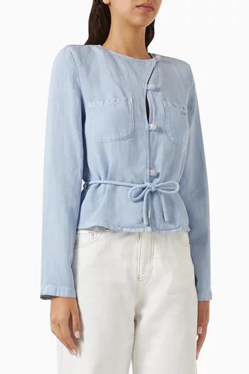 Buttoned Belted Jacket