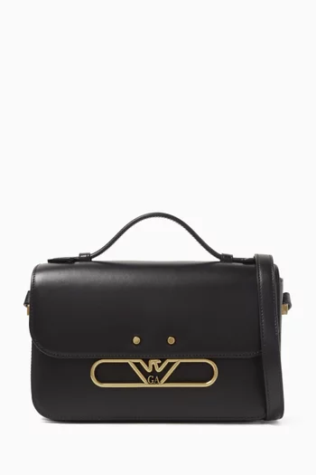 Eagle Logo Shoulder Bag in Leather