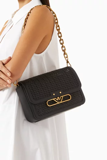 Shoulder Bag in Woven Faux Leather