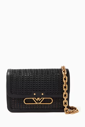 Shoulder Bag in Woven Faux Leather
