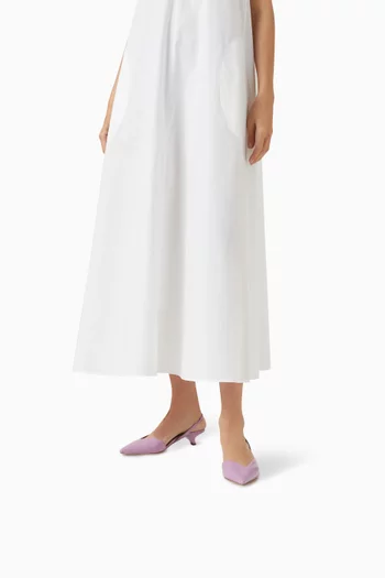 35 Slingback Mules in Brushed Leather