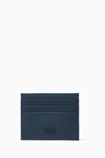 Metal Eagle Cardholder in Saffiano Leather