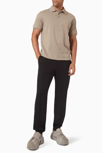 Flocked Logo Polo Shirt in Lyocell-blend
