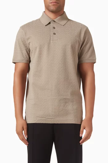 Flocked Logo Polo Shirt in Lyocell-blend