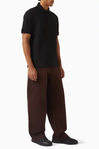 Jacquard Polo Shirt in Cotton