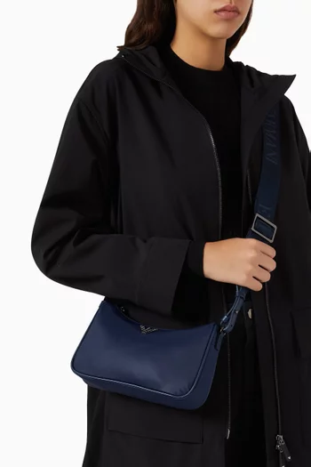 حقيبة كروس بحلية النسر بشعار الماركة نايلون