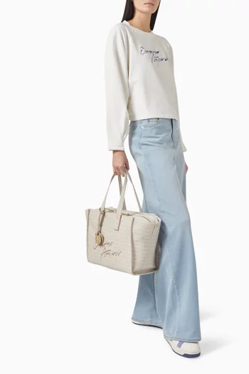 Medium Tote Bag in Jacquard Canvas