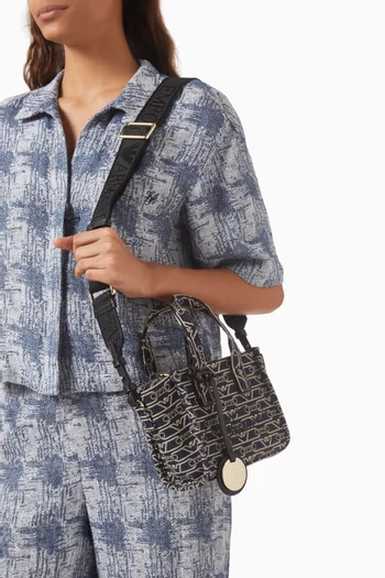 Small Monogram Tote Bag in Jacquard Canvas