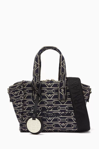 Small Monogram Tote Bag in Jacquard Canvas