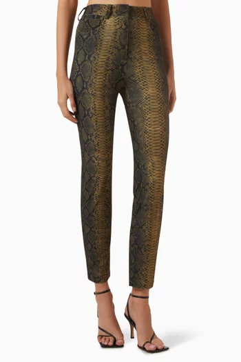 High-waist Pencil Jeans in Poly-lycra